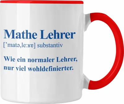 Produktbild von Trendation - Mathelehrer Tasse Mathematiker Tassen mit Spruch Lustig Kaffeetasse Geschenk Mathe Lehrer (Rot)