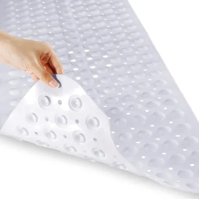 Immagine prodotto di Tappetino antiscivolo per vasca da bagno, extra lungo, 100 x 40 cm, bianco