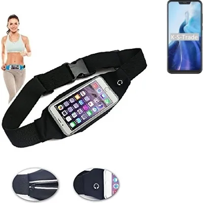 Produktbild von K-S-Trade Jogging-Armband kompatibel mit Cubot C20 Gürteltasche Umhängetasche Bauchtasche schwarz Sport Running Jogging Fitness Laufen Exercise