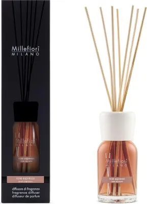 Obrázek produktu pro Millefiori Rose Espresso, Lahvička s vůní, Tyčinkový difuzér, 0,1 l