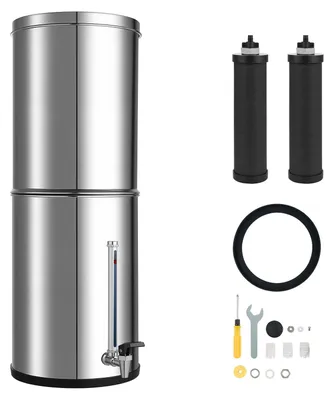 Produktbild von SucceBuy Schwerkraft-Wasserfiltersystem 12,3 L aus Edelstahl 304, reduziert Blei und bis zu 99 % Chlor, ausgestattet mit 2 Aktivkohlefiltern und Wasserstandsanzeige, ideal für Zuhause und Camping