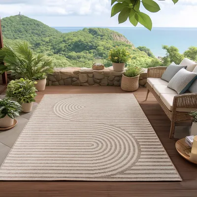 Produktbild von Homebyhome Teppich für Außenbereiche Outdoor Teppich Wetterfest, UV-beständig für Küche Terasse Balcon, Grösse 280x370 cm