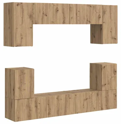 Immagine prodotto di vidaXL Set di mobili TV a parete 5 pezzi in legno di quercia artigianale