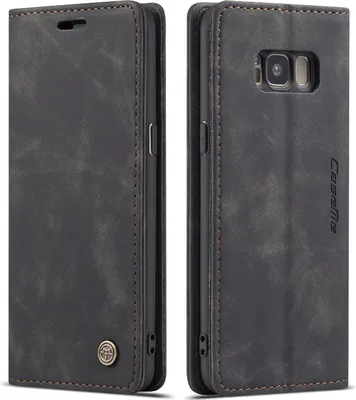 Image de Galaxy S8 Case, RetroPolyuréthaneLeather Case, Card Pockets, Magnetic Closure, Case with Stand Function for Samsung Galaxy S8 Black