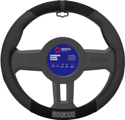 Immagine prodotto di SPARCO Coprivolante Protezioni per il volante Guardia del volante in gomma nera scamosciata