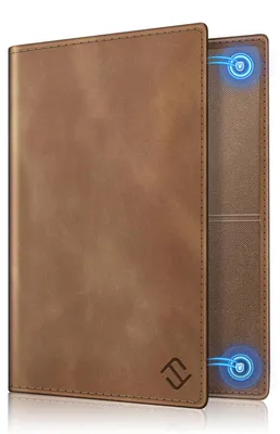 Produktbild von FINTIE KFZ Fahrzeugschein Hülle und Versicherungshalter- Magnetverschluss Auto Organizer für das Handschuhfach im, Scheckkarten Schutzhülle Kartenhülle mit Premium Kunstleder, Braun