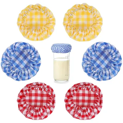 Produktbild von 6x Abdeckhaube für Gärkörbe,Wiederverwendbar Gärfolie als Brot backen Zubehör,Gärhauben schaffen,Gärtank Stoffdeckel, Elastische Stoffdeckel