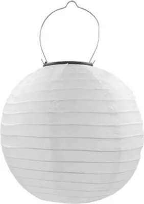 Produktbild von Solar Lampion weiß - Regenfeste Solarlampe - Hochzeit Fest & Gartenbeleuchtung - Laterne LED 30cm
