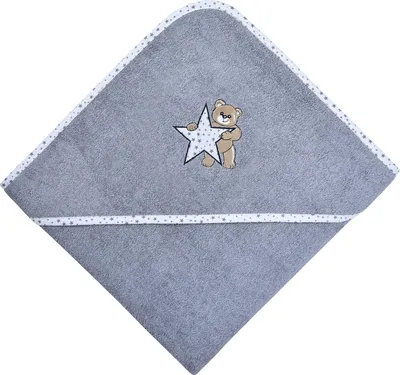 Produktbild von Wörner Kapuzenbadetuch Stern" grau 100x100 cm"