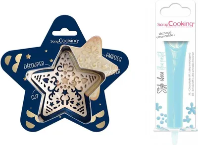 Produktbild von Sternrelief-Cookie-Kit + Pastellblauer Schokoladenstift