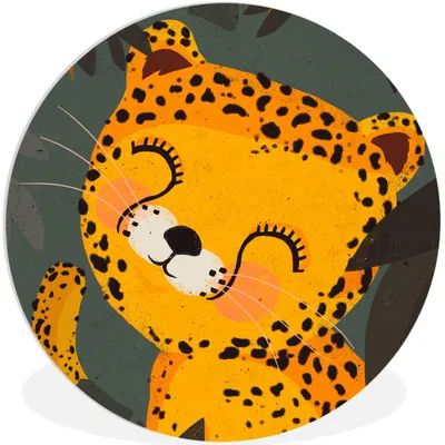 Produktbild von MuchoWow® Rundes Wandbild - Runde Bilder Gepard - Tiere - Dschungel - Kinder Ø 90 cm Kreis Wanddekoration Kunststoff - Wandkreis - Wandschmuck - Wand-Kreis - Wohnzimmer - Bild - Runde - Wanddeko - Dibond - Kunstdrucke