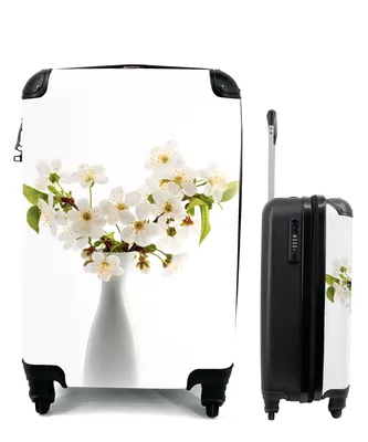 Produktbild von MuchoWow® Koffer Handgepäck Trolley Rollkoffer Kleine Reisekoffer mit 4 Rollen - Stilleben - Vase - Blumen - Cabin Size < 55x40x23 cm & 55x40x20 cm - Fotokoffer - Kabinenkoffer - Boardgepäck - Reise-Box - Reisekoffer - Reisegepäck - Koffer mit Bild - Trolley für Kinder