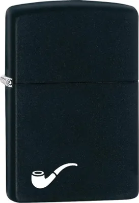 Produktbild von Zippo Pfeifenfeuerzeug schwarz matt Metallgehäuse windfest nachfüllbar Modell 60001269