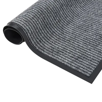 Image de vidaXL Tapis de sol Gris rayé 80x120 cm