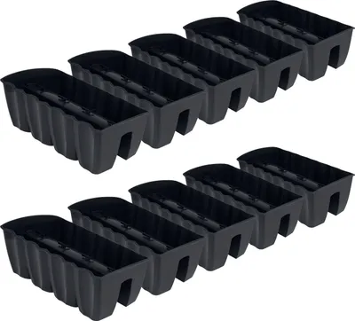 Produktbild von 10x Květinový truhlík 60 cm Závěsný květináč Balkonový květináč Želírovaný květináč DCRO Antracitový
