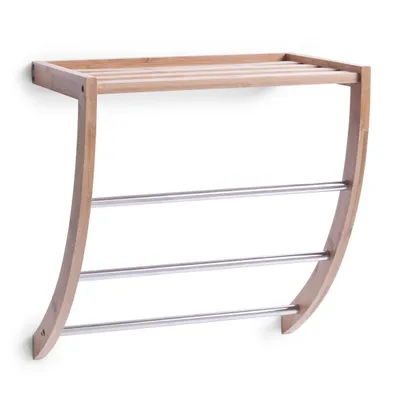 Produktbild von Zeller Handtuchregal, Bamboo/Metall verchromt 38x24x40