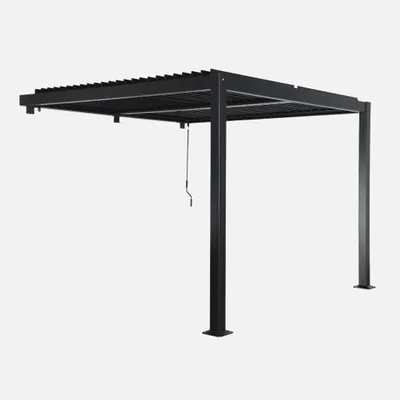 Produktbild von sweeek - Bioklimatische Wand Pergola mit Lamellendach Palace 3x3m  - Schwarz
