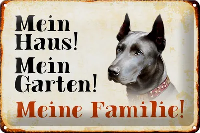 Produktbild von Blechschild Hund 30x20cm Dobermann mein Haus Garten Familie