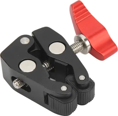 Image de Super-Clamp en alliage d'aluminium, support d'appareil photo avec filetage 1/4 pouce 3/8 pouces, pour rotule et trépied, support d'appareil photo Super-Clamp, connexion, lumière LED, flash,