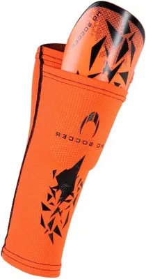 Produktbild von Famanu Schienbeinschoner Atmungsaktiv und Flexibel - Orange-Schwarz XS