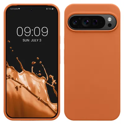 Produktbild von kwmobile Handyhülle für Google Pixel 9 Pro XL Hülle, für Pixel 9 Pro XL Case - Hülle Silikon - kabelloses Laden - Warme Aprikose