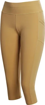 Produktbild von topschuhe24 2142 Damen Sport Capri Leggings, Farbe:Gelb, Größe:L/XL