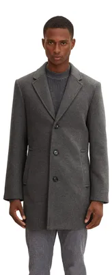 Obrázok produktu pre TOM TAILOR, pánsky vlnený kabát, model 1032502, farba 30505 - sivá, štruktúra, veľkosť L