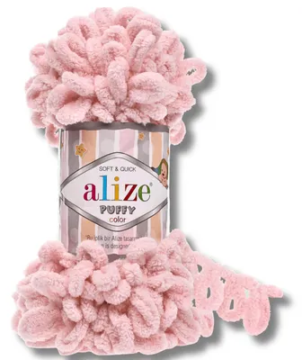 Immagine prodotto di Alize 1x 100 g Puffy Lana, tinta unita, uncinetto, lavoro a maglia (Powder - 161)