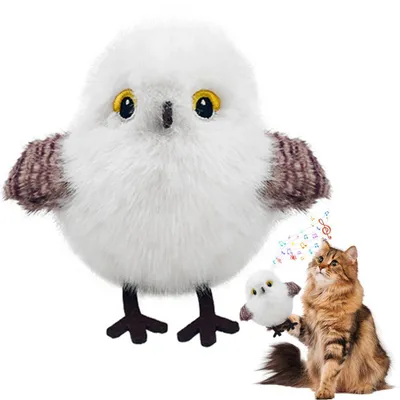 Fliegendes Vogel-Katzenspielzeug, Weißmeise, elektrisch, USB-ladbar
