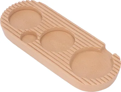 Zdjęcie produktu dla Uchwyt na tamper do kawy Wielofunkcyjny, 4-gniazdowy, drewniany stojak na tampery do parzenia kawy S: Odpowiednie 51 mm / 2,01 cala, 53 mm / 2,09 cala