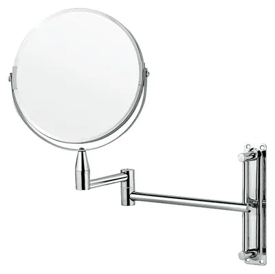 Produktbild von 5x Kosmetikspiegel zur Wandmontage ø 20 cm, 1x und 3x Vergrößerung, verchromt, silber