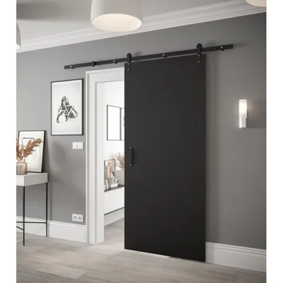 Produktbild von Schiebetür mit Beschlägen LEONTINA 1 – 90 cm, schwarz