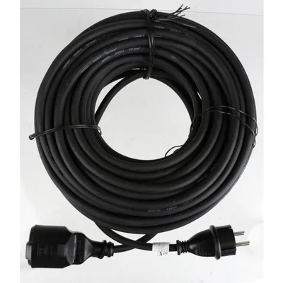 Produktbild von 4x Verlängerungskabel 25m Gummi Schwarz Außen IP44 Garten Strom Steckdose Geräte