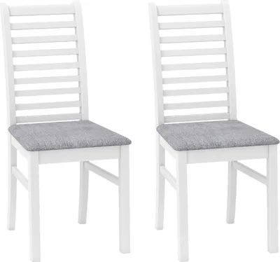 Obrázek produktu pro Jídelní židle KC58817WH s koženkovým čalouněním, 2 kusy, bílo/šedé