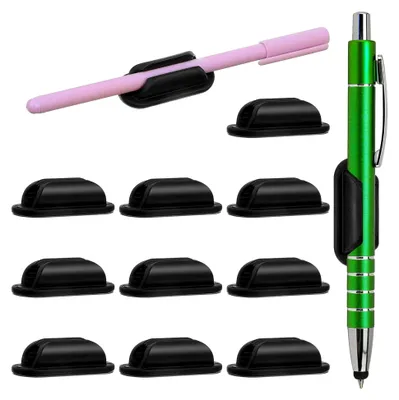 Produktbild von Klebender Stifthalter für die Wand, 10 Stück Silikon-Stifthalter für den Schreibtisch, Selbstklebende Marker-Halter für Bürobedarf und Klemmbrett