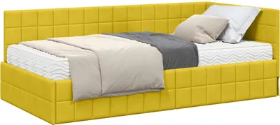 Obrázek produktu pro Rohový rám postele s matrací s čelo 2 pcs Žlutá samet