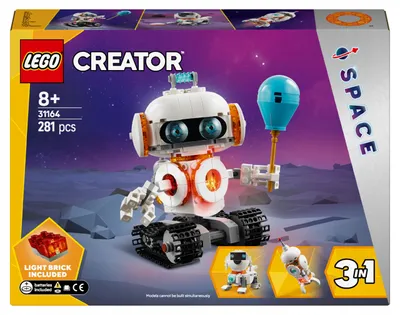 Productafbeelding van LEGO Creator 3-in-1 Ruimte-robot - Speelgoed dat omgebouwd kan worden in een hondfiguur of een modelraket - Bouwset voor kinderen - Ruimtevaart cadeau-idee voor jongens en meisjes vanaf 8 jaar, modelnummer 31164