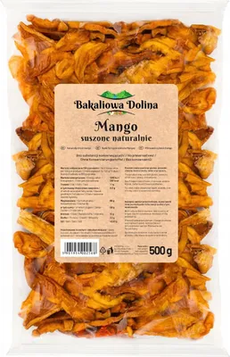 Zdjęcie produktu dla Suszone mango 500 G - Paski mango - Substytut gumy owocowej - Bez dodatku cukru - Wysoka zawartość błonnika