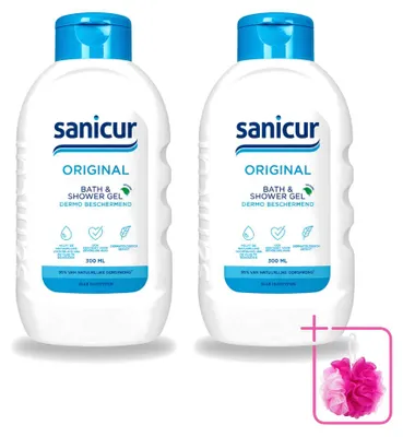 Imagen del producto de 2 unidades de gel de ducha y baño Sanicur Original - 300 ml - Paquete económico