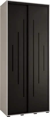 Produktbild von MEBLE KRYSPOL Cannes 12 Schrank mit 2 Schiebetüren - 205,2x120x60 cm - Weiß Schwarz Schwarz