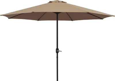 Produktbild von DEGAMO Marktschirm Kurbelschirm Sonnenschirm Aluminium 300cm taupefarben, mit Kurbel, Untergestell Alu, Material Bezug 100% Polyester, Gewicht 6kg