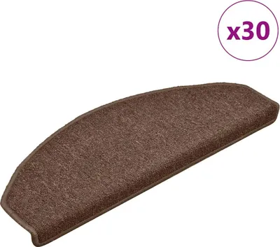 Immagine prodotto di Tappetini per scale 30 pz 65x24x4 cm Marrone Semicircolari Grandi