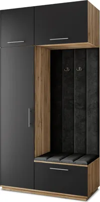 Produktbild von Masseno Garderobe-Set REMA 120/240/60 cm Modern Garderobenschrank Eiche Wotan