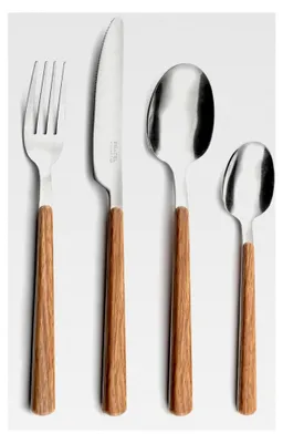 Produktbild von Besteck-Set, 24-teilig, Edelstahl 18/0, Holzgriff, spülmaschinengeeignet