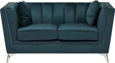 Produktbild von BELIANI Sofa Blau-Grün Polsterbezug 2-Sitzer Glamourös Wohnzimmer