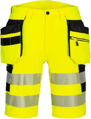 Zdjęcie produktu dla Portwest DX446 DX4 Spodenki z kapturem o wysokiej widoczności żółto/czarne, rozmiar 44