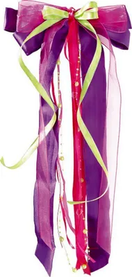 Obrázek produktu pro Školní kornoutová mašle Nestler cca 23 x 50 cm fialová/růžová