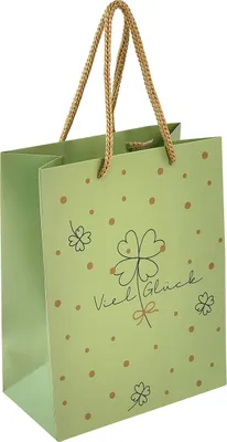 Produktbild von Edle Glückwunsch Geschenktüte mit Kleeblattmotiv aus Papier, 2 Stück