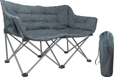 Produktbild von TRVLMORE Campingstuhl - 2 Personen - Klappbar - Inkl. Tragetasche - Klappstuhl - 240 kg Tragfähigkeit - Grau