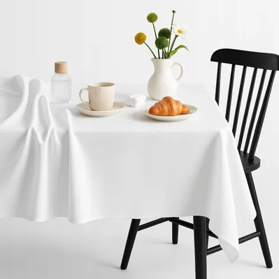 Produktbild von Plammschutz Tischdecke Weiß Elegant Fleckabweisend Waschbar Glatt Matt Modern Hochzeit Esstisch Küche